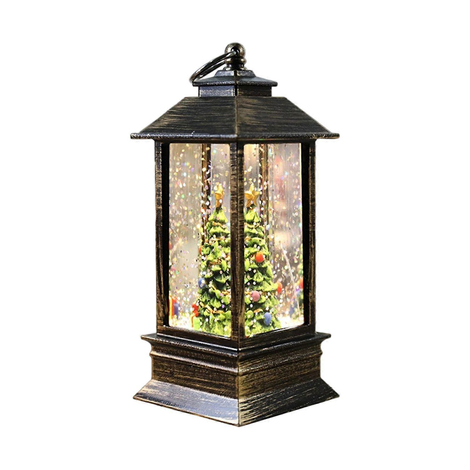 Julesnøkule lyktscene trepynt dekorasjon jul LED-lys