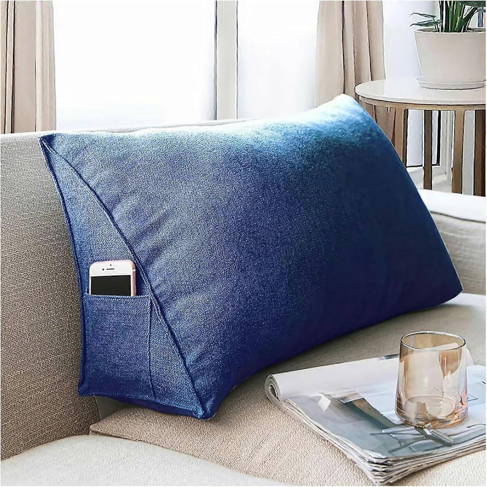 Headboard Pillow Wedge Reading Pillow Soft Rest For Bed Triangle Back Support Cushion Solid Color