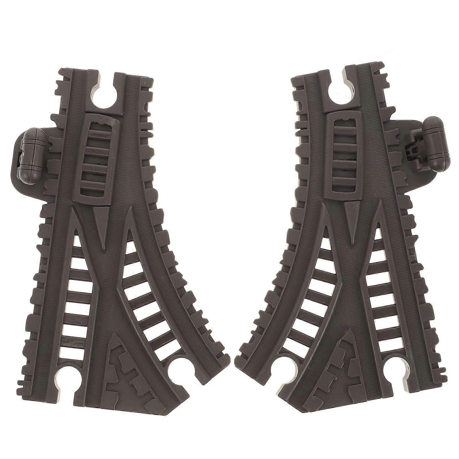 Black Plastic Replacement Train Track for Toy Rail Track 2Pcs Pack