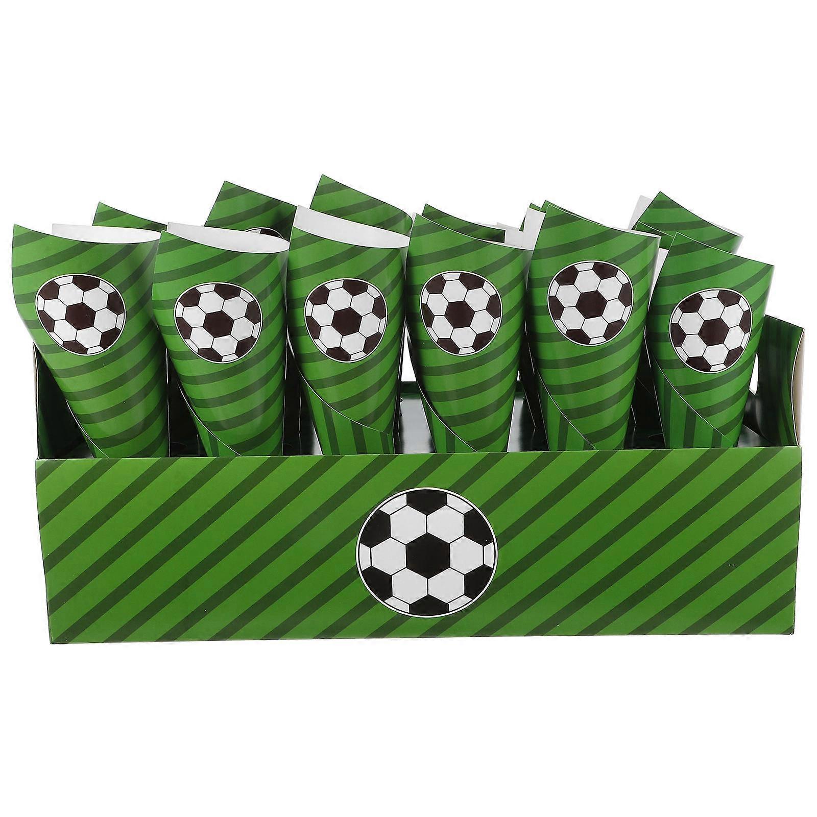 Paper Popcorn Snack Holder Cones for Party 30Pcs Green Exploded