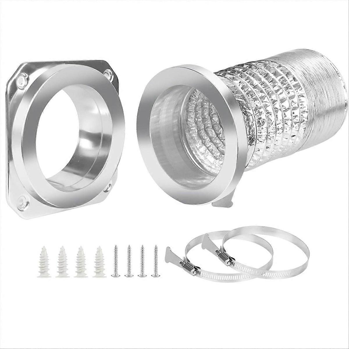 Magnetic Dryer Vent Coupling Connector Kit - DV180 Airtight Seal, Quick Connect, Includes 2 Clamps