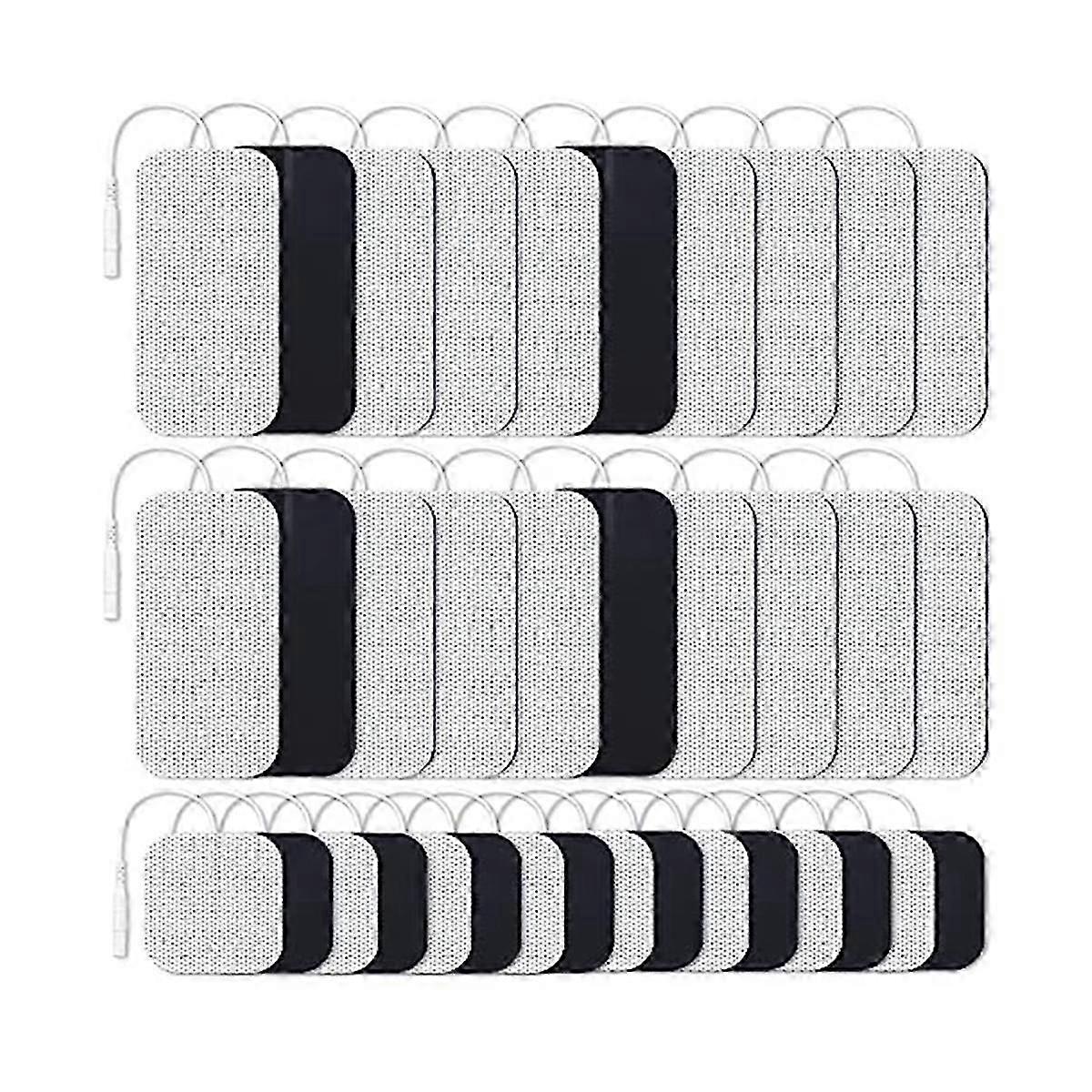 36 Packs 2 Sizes Electrodes for TENS Unit, Reusable and Latex Free Pigtail (2mm Connector)
