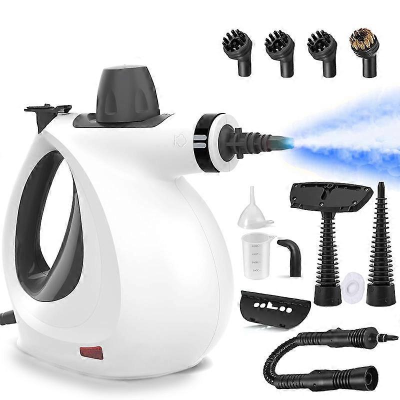 Pressurized Handheld Multi-Surface Natural Steam Cleaner with 12 Replacement Attachments, a versatile steam cleaner for home and automotive 
