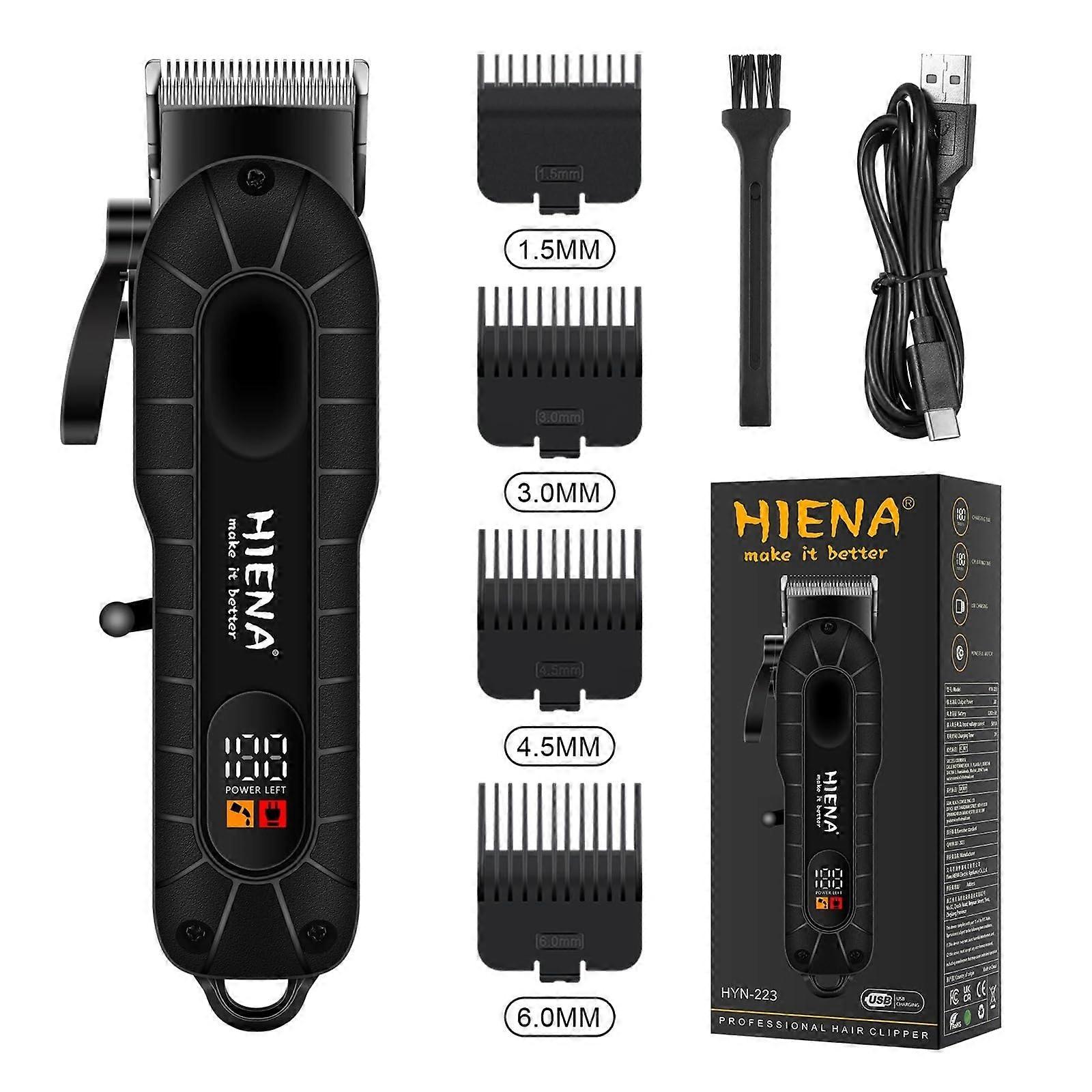 Electric Hair Clipper with LCD Display, Adjustable 3Speed Cordless Trimmer, USB Fast Charging