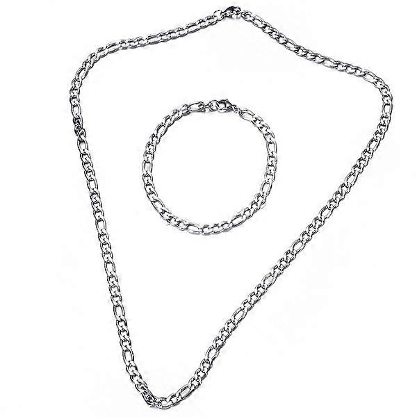 Conjunto de collar y pulsera de acero inoxidable de 8 mm