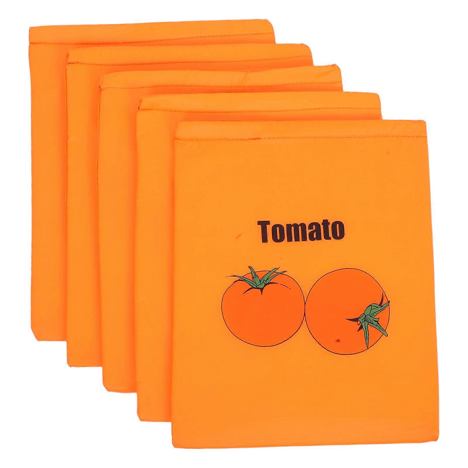 Orange Fruit Preservation Insulated Bag with Drawstring for Storage 5Pcs