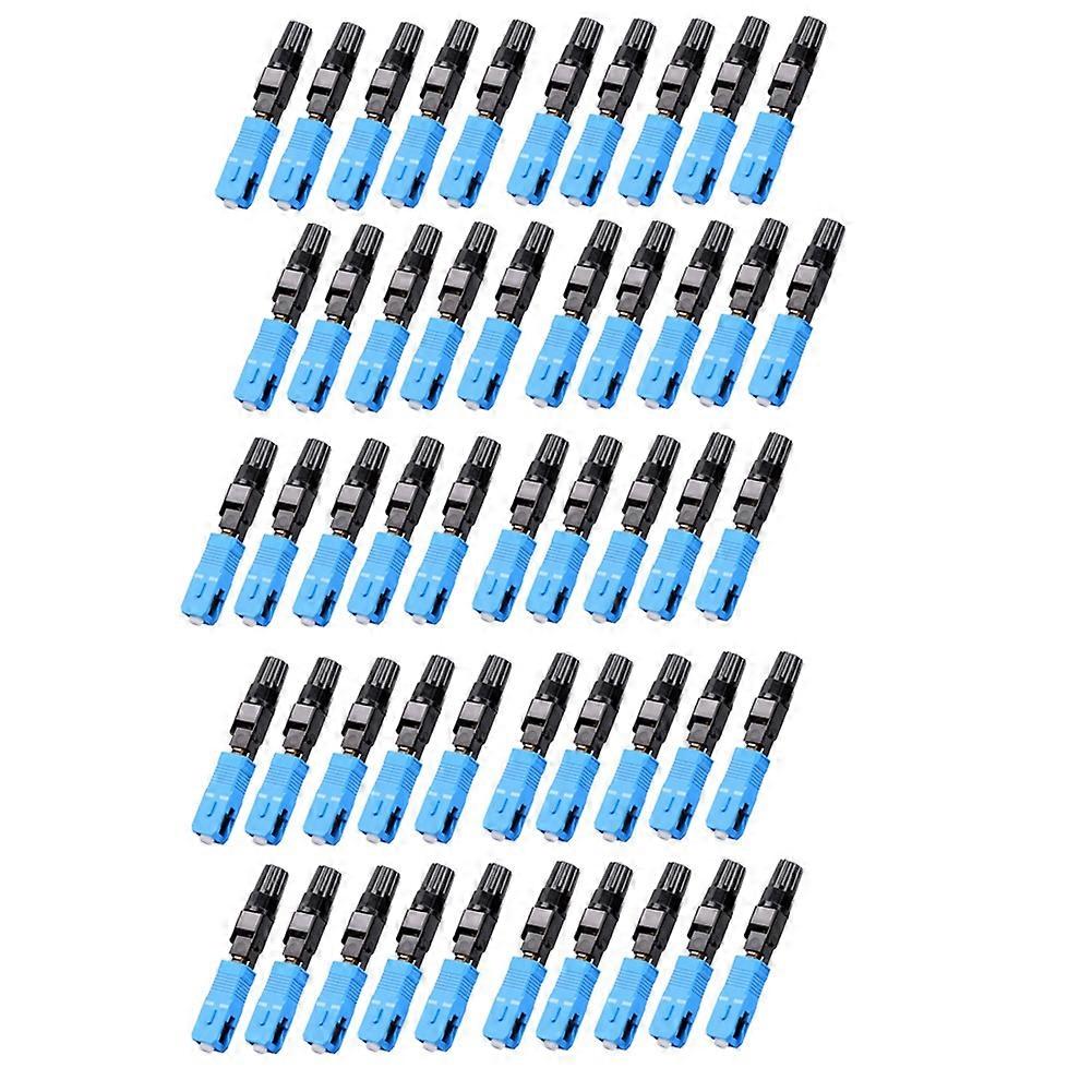 50Pcs SC UPC Fiber Optic Quick Connector Single Mode Embedded SC Fiber Optic Fast Connectors Adapter for CATV Network