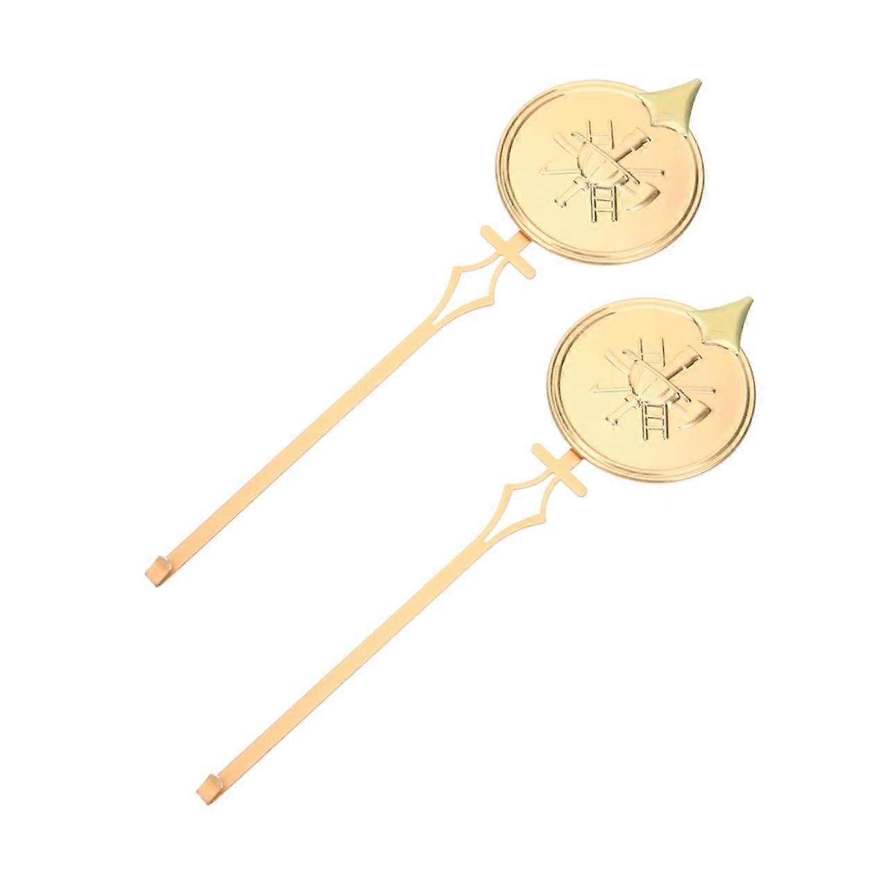 2pcs Metal Quartz Clock Pendulum Replacement Parts Gold Finish for DIY  and Wall Clocks