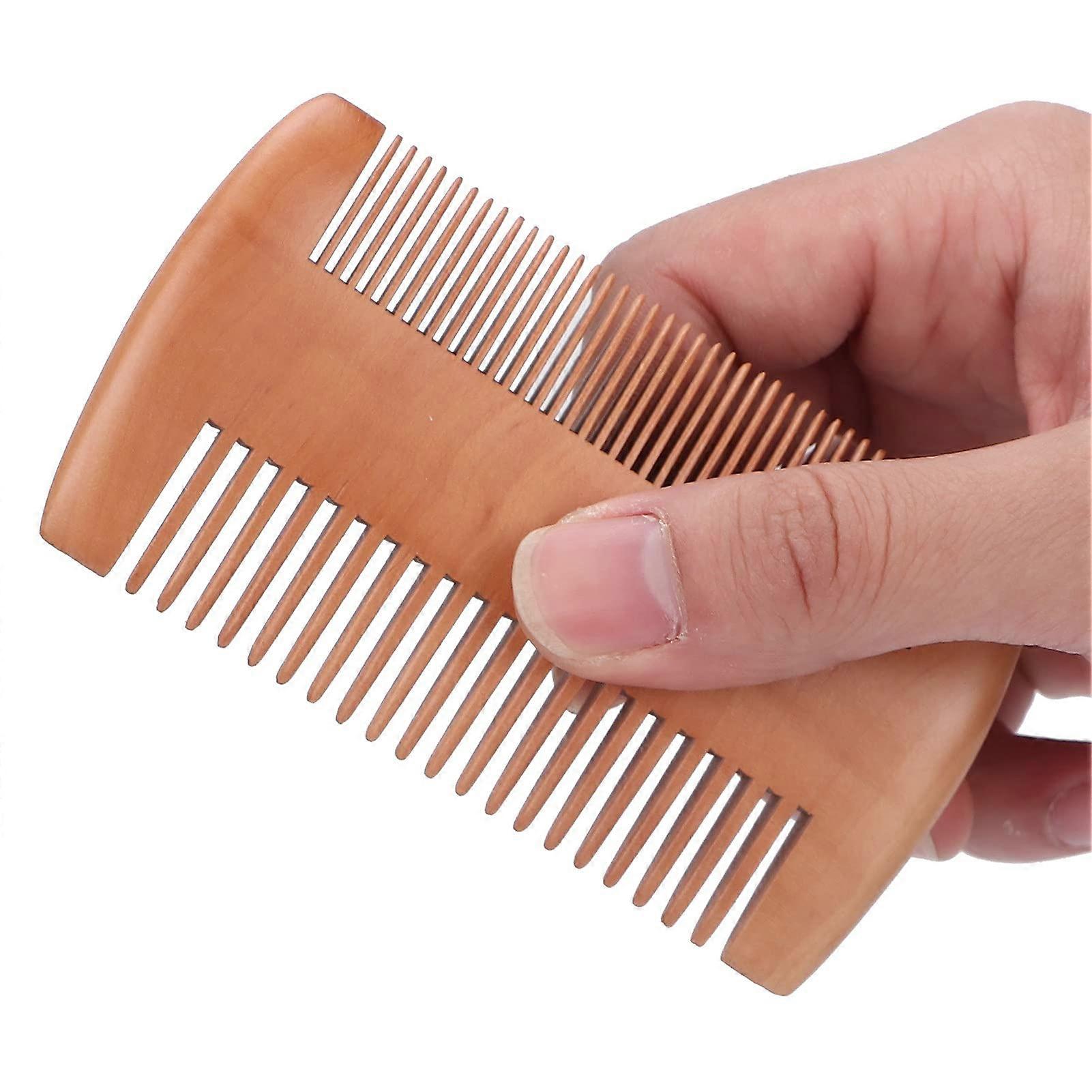 Wooden Beard Comb for Men, Double Sided Anti Static Grooming, Travel Size Mustache Comb