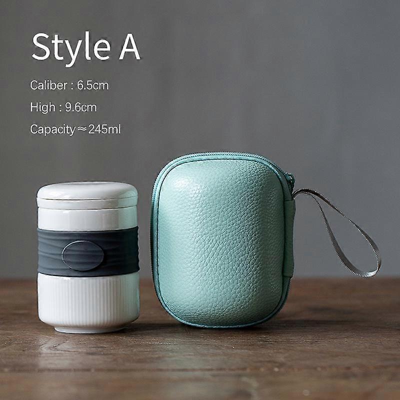 245ml Ceramic Filter Tea Cup with Lid and Storage Bag for Tea Separation