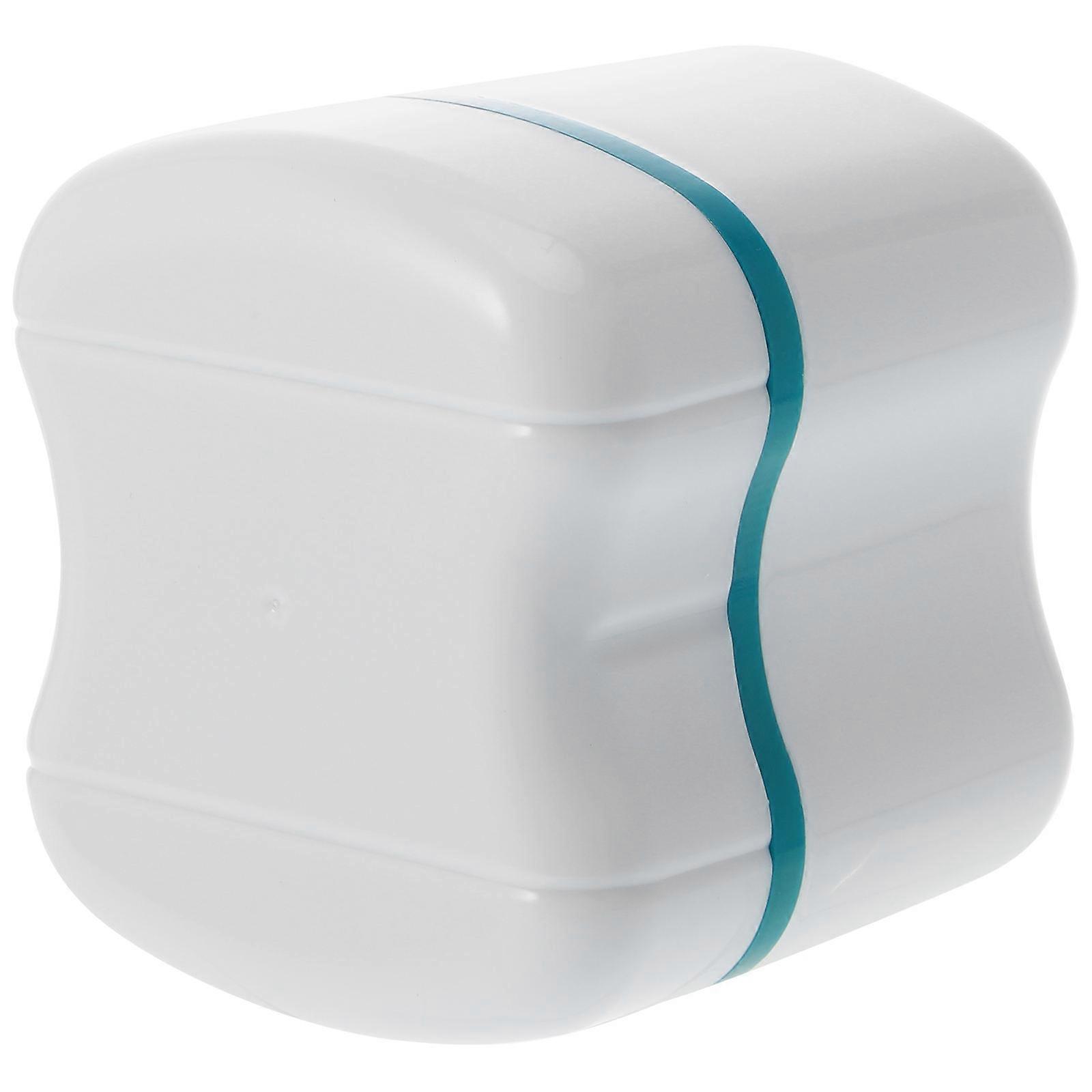 Denture Box for False Teeth Storage with Rinsing Basket 2Pcs Green