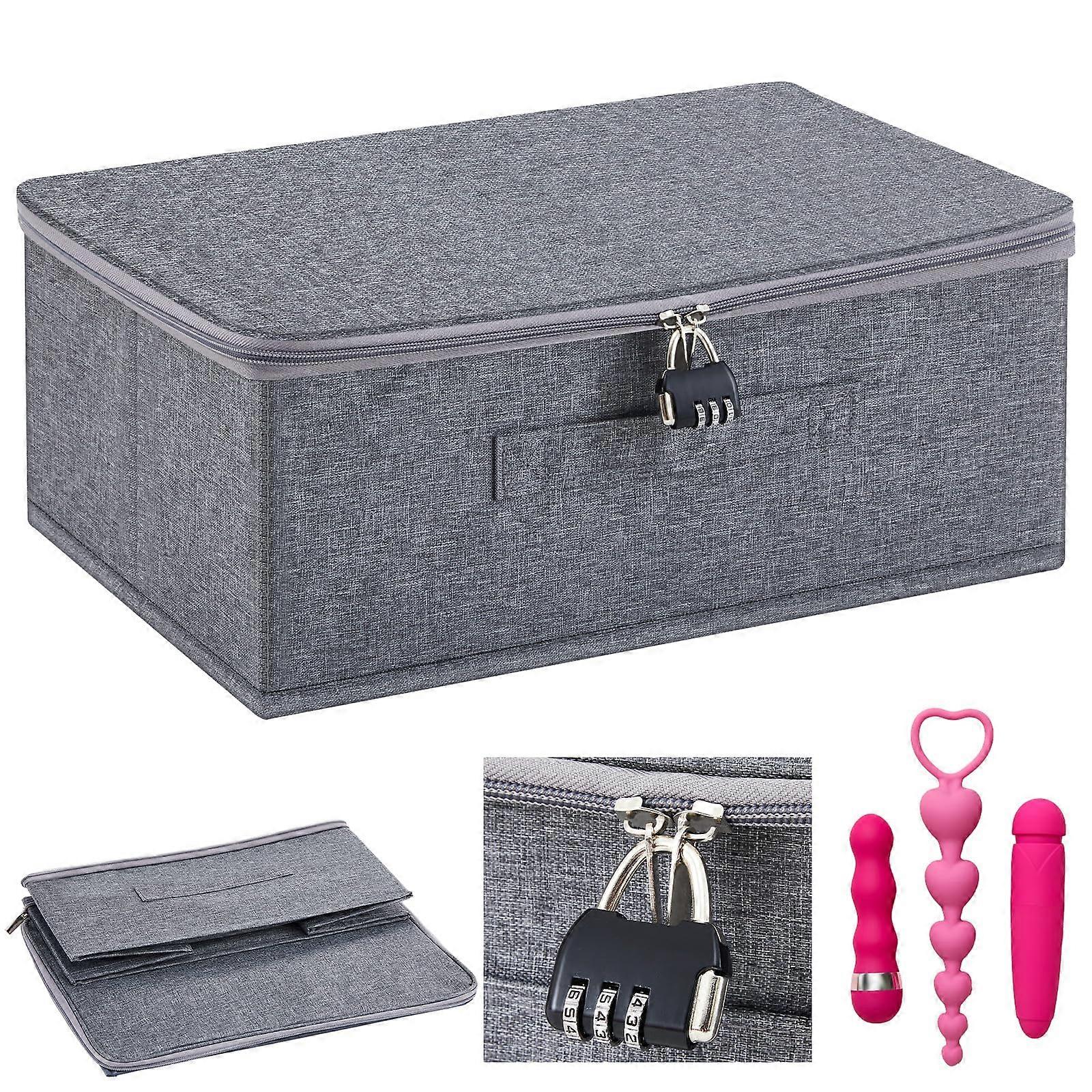 Lockable Storage Bag with Password Lock Privacy Organizer Case Large Capacity for Home and Travel Gray