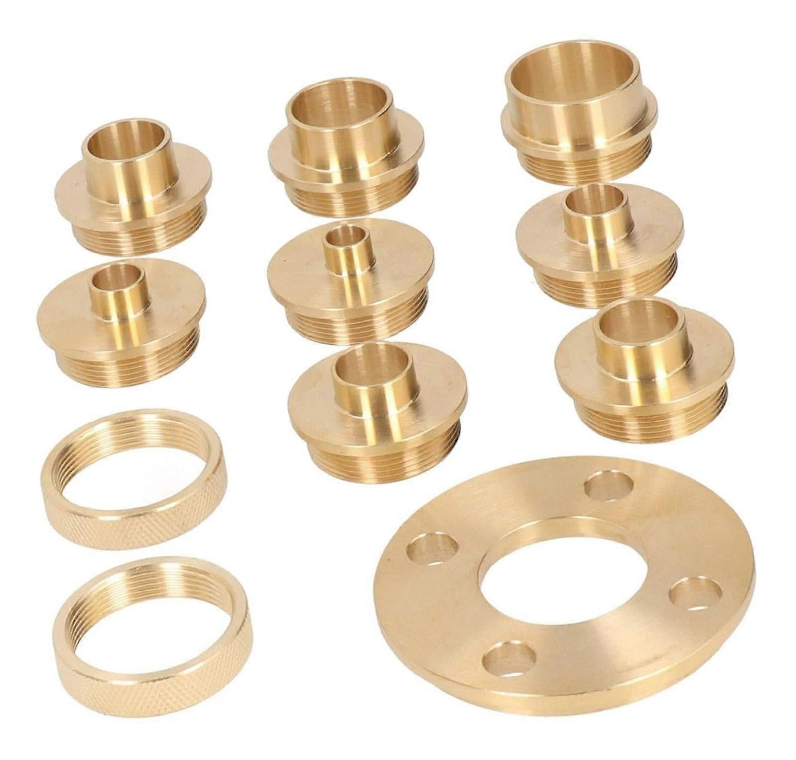 Router Template Guide Kit with Lock Nuts, 11Piece Brass Bushing Set for Precision Woodworking