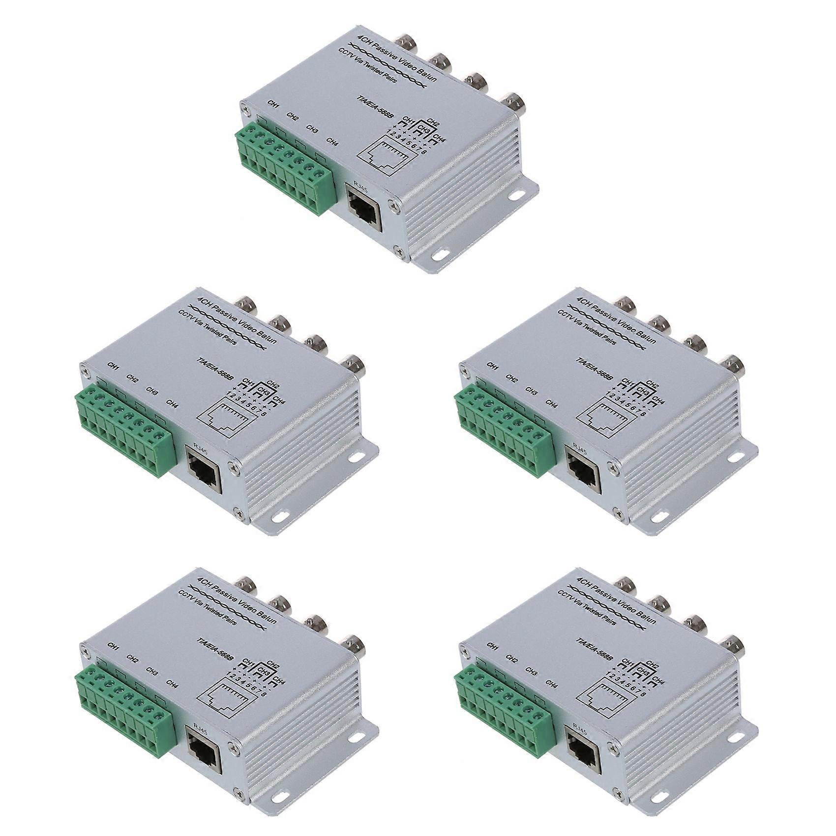 5X UTP 4 Channel Passive Video Balun Transceiver