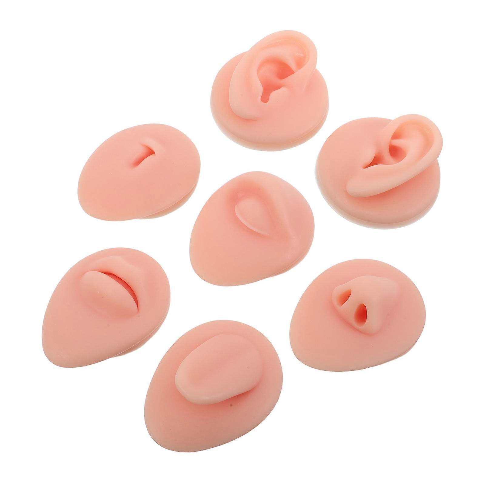 Silicone Body Piercing Practice Model for Training 1Set Soft and Flexible