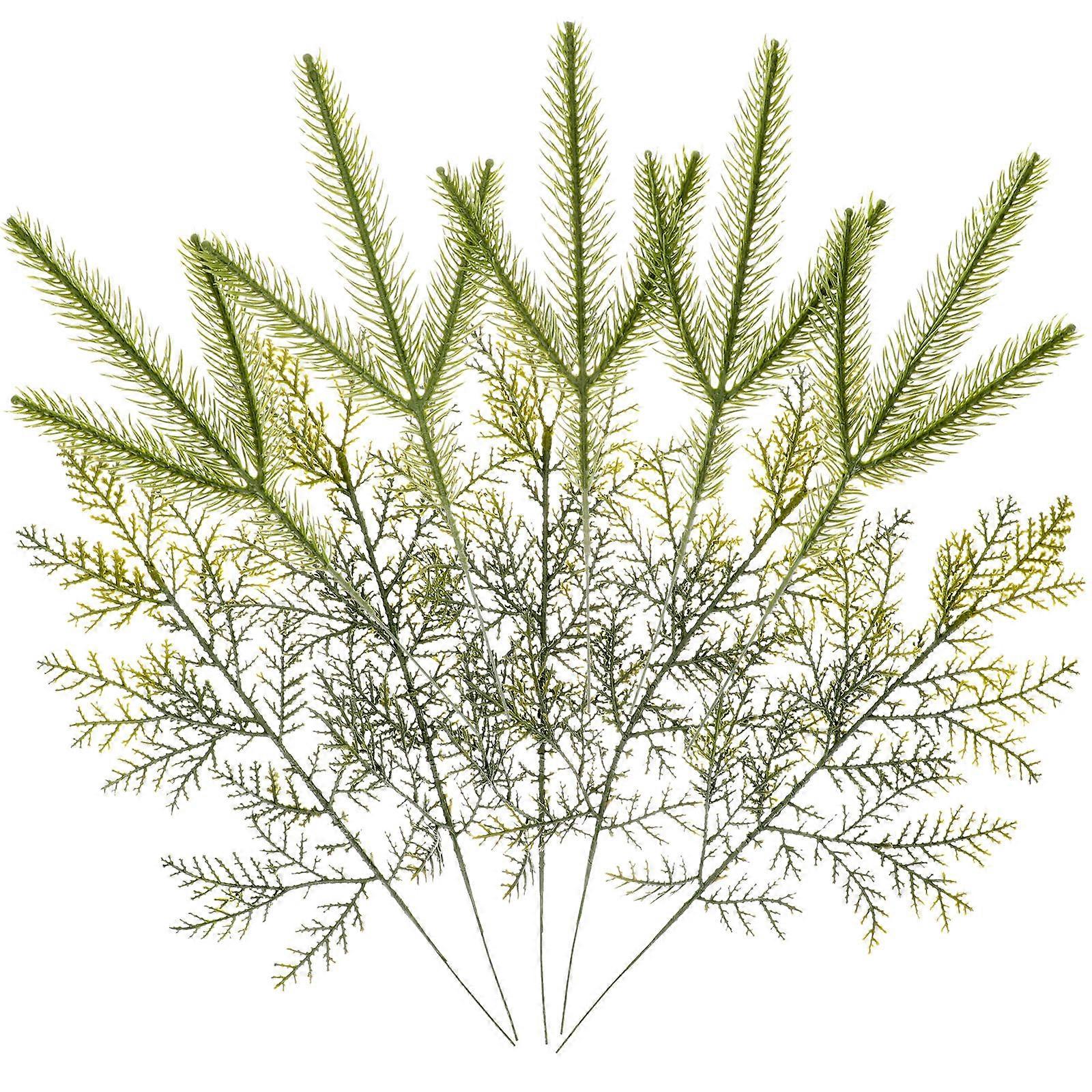 Christmas Tree Picks Artificial Pine Branches for Decor 10Pcs Olive Green