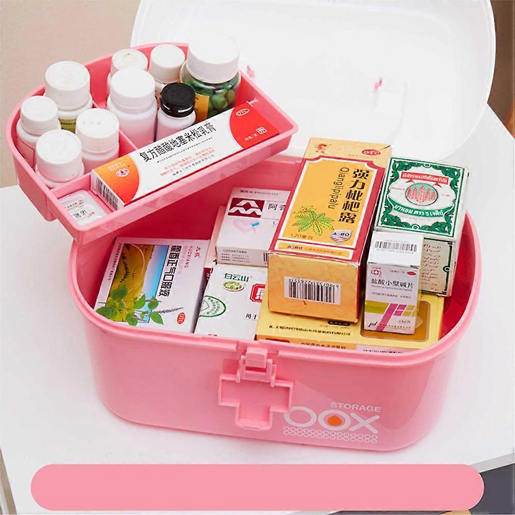 Medicine Storage Organizer Pill Storage Box for Use Pink