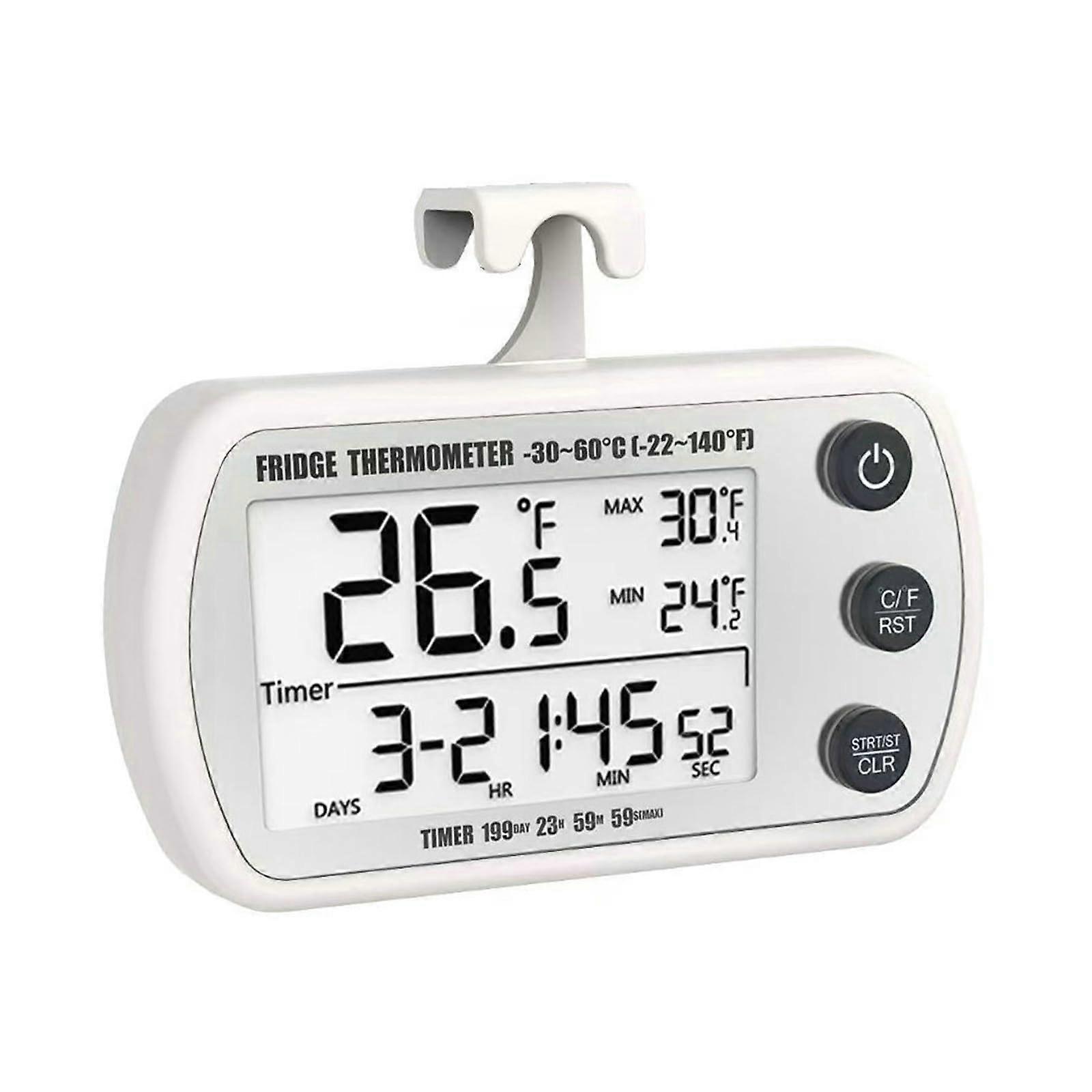 Accurate Refrigerator Thermometer with Large EasyRead Display, Long Battery Life, White