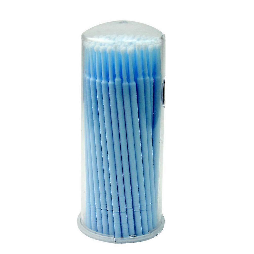 100Pcs Disposable Eyelash Extension Micro Brush Applicators Mascara (Blue) 2025