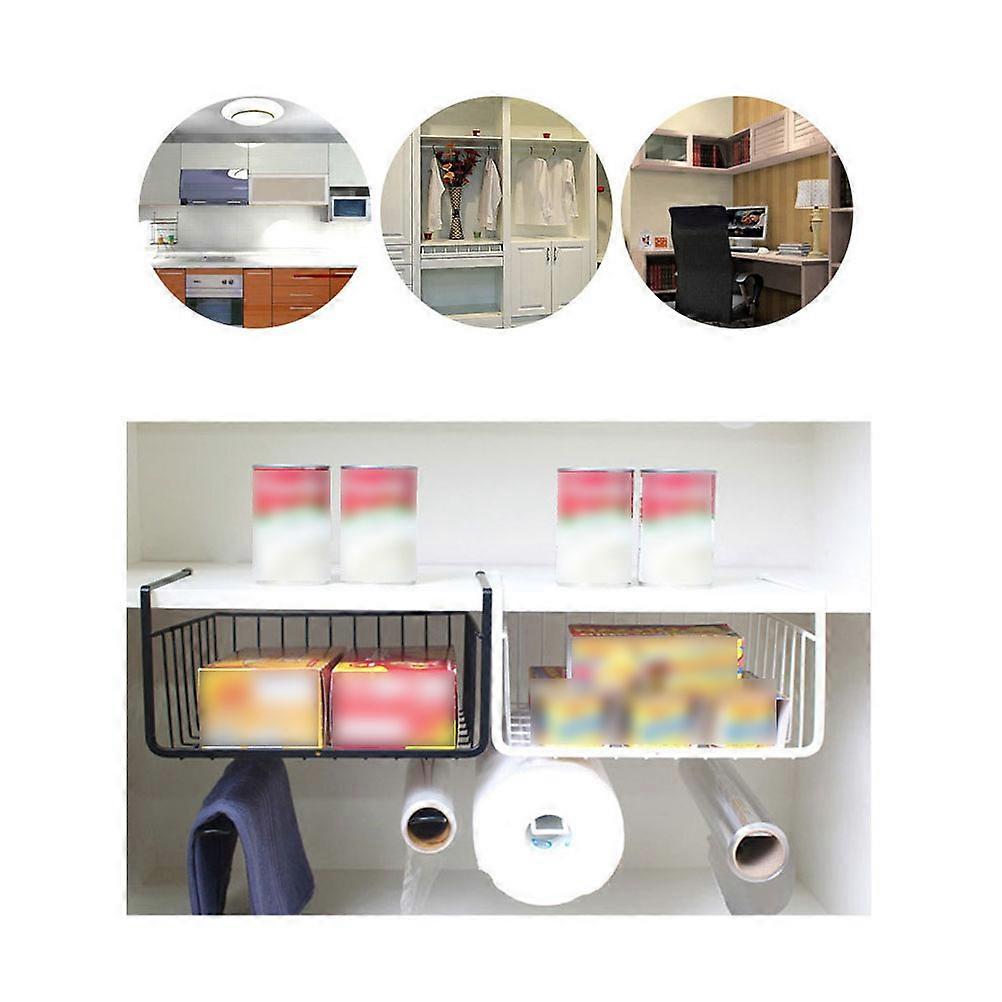 Cabinet Partition Rack Layered Storage for Kitchen with 2Pcs White