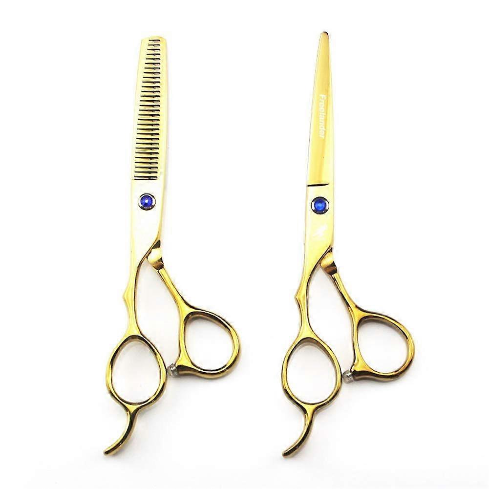 6 Inch Professional LeftHanded Hair Cutting Scissors Set with Thinning Shears and Leather Case