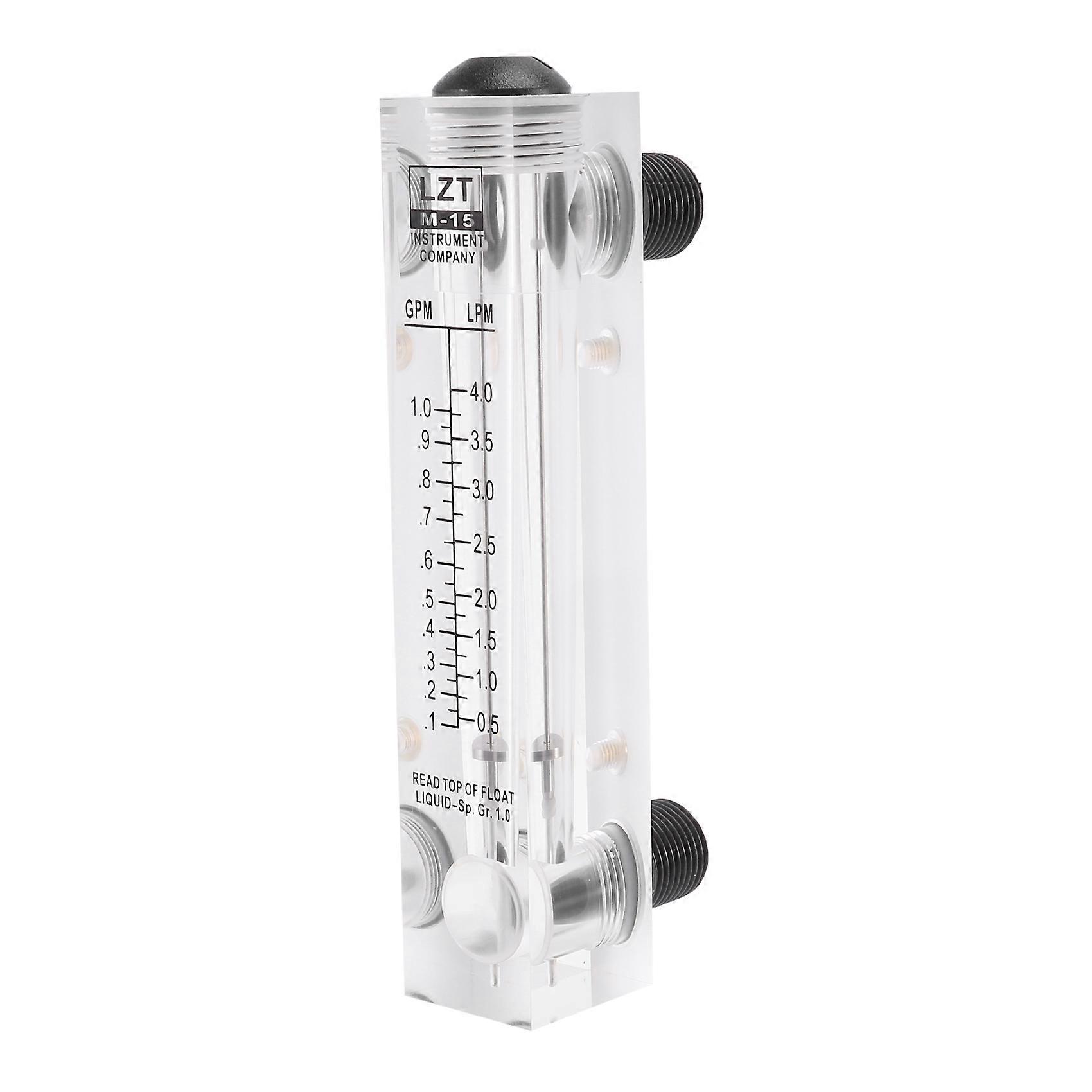 Black Adjustable Knob 0.1-1 GPM Panel Type Water Flow Meter -15