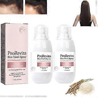 Spray para el crecimiento del cabello con biotina y cafeína, agua de arroz sin enjuague para cabello fino, 2 unidades