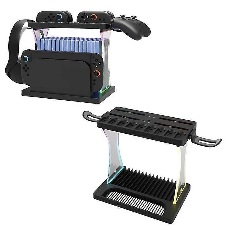 Game Storage Tower for Nintendo Switch with Large Capacity, Controller and Headset Holder Stand