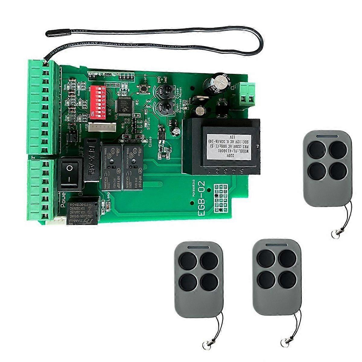 Universal AC220V PCB Board for Automatic Sliding Gate Opener Control Board Panel +3 X Remote Control