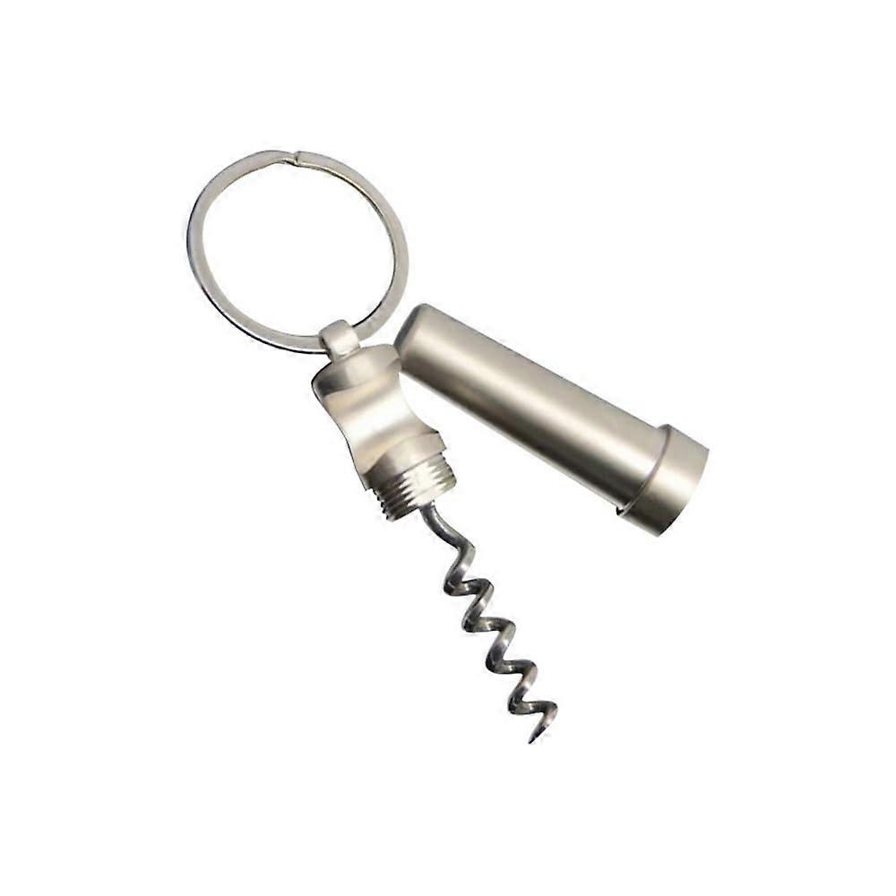 2in1 Bottle Opener Keychain for Beer and Wine, Compact Can Opening Tool Silver