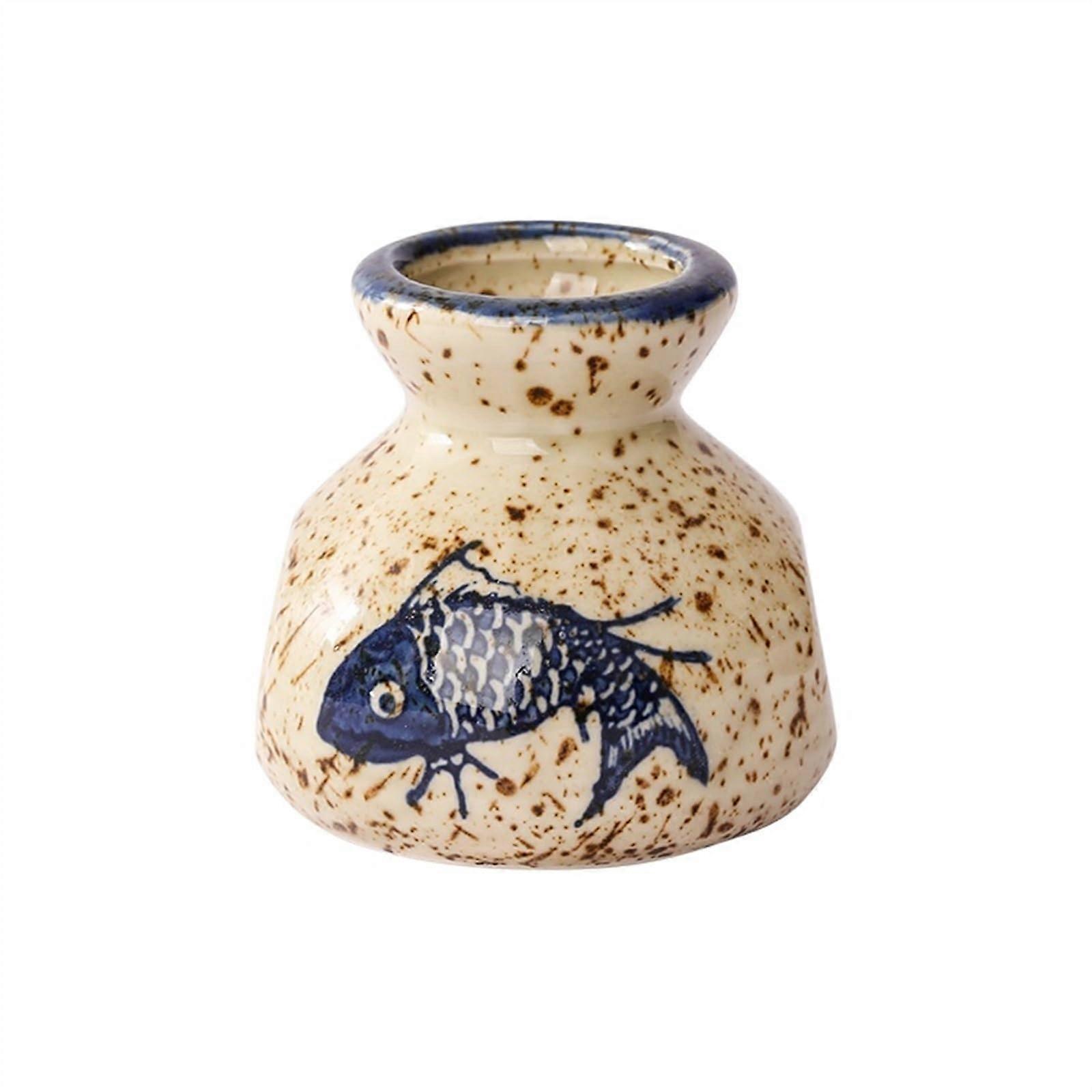 Retro Ceramic Toothpick Holder with Lid, Creative Toothpick Dispenser for Home and Kitchen