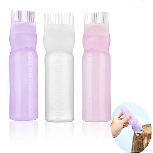 Root Comb Applicator Bottle Set of 3 for Precise Mess Root Touch Up Hair Dye Application