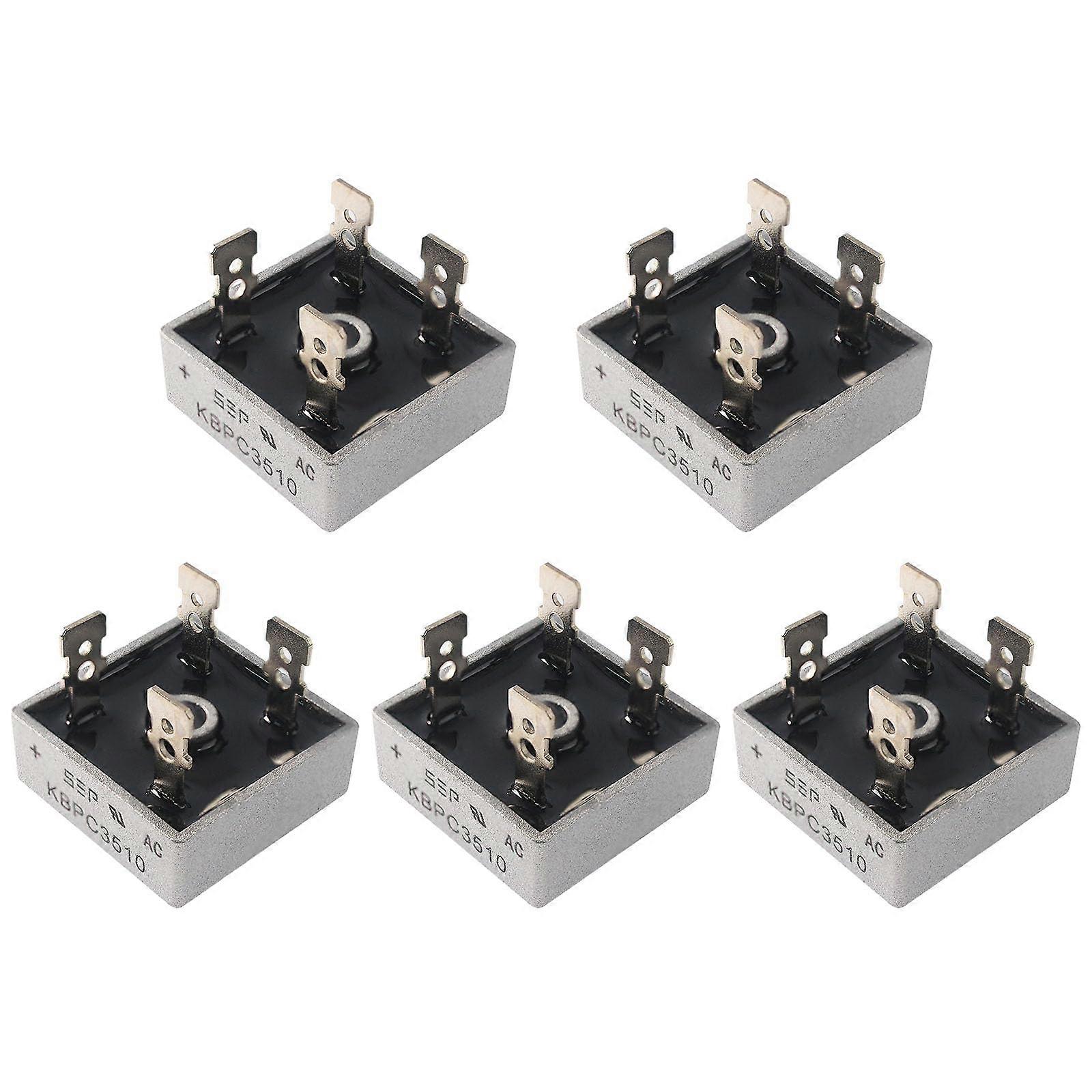 5Pcs KBPC3510 Bridge Rectifier Diode 35A 1000V 4Pin Through Hole  Efficiency Silicon