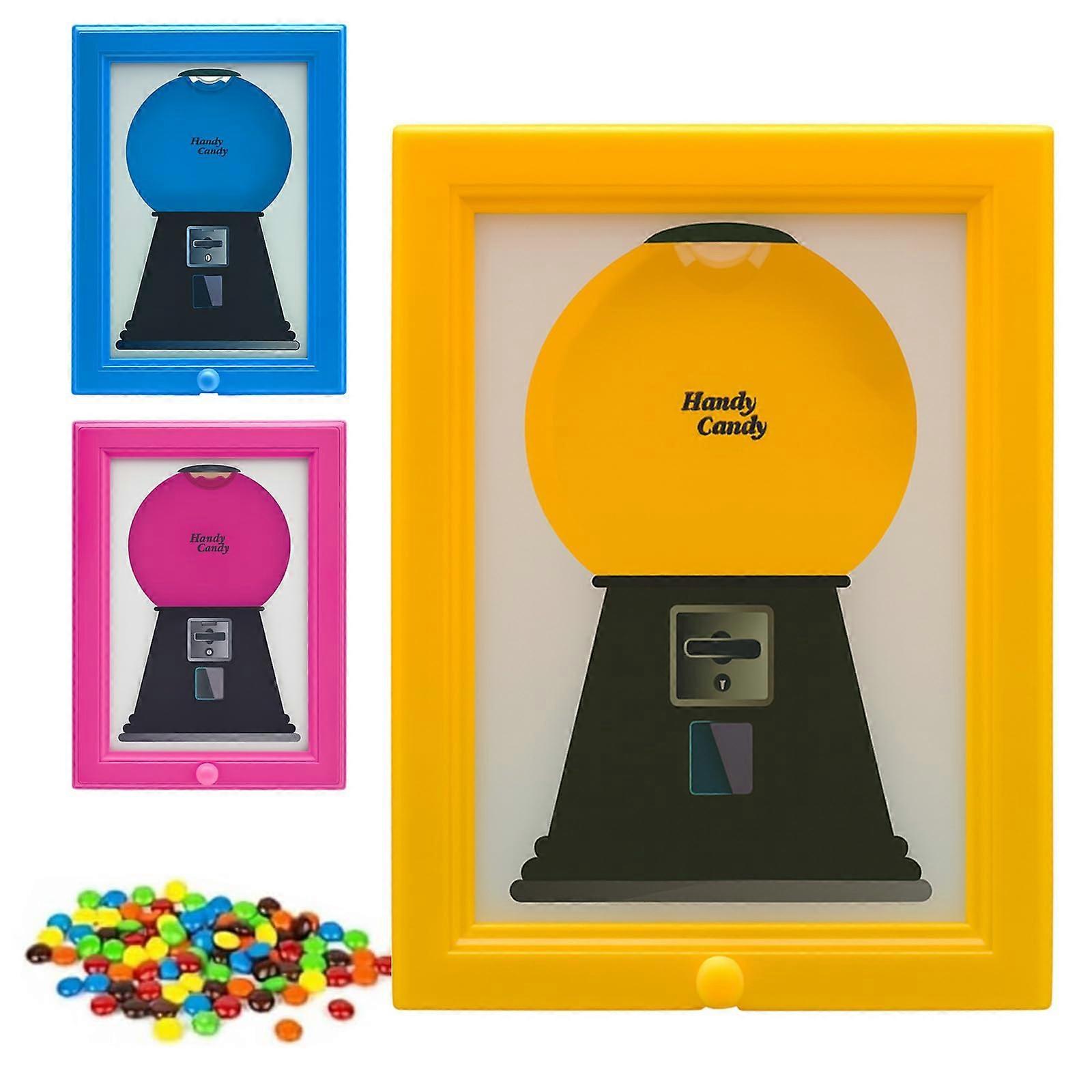 Wall Mounted Candy Dispenser and A4 Photo Frame, 2 in 1 Space Saving Design, Yellow