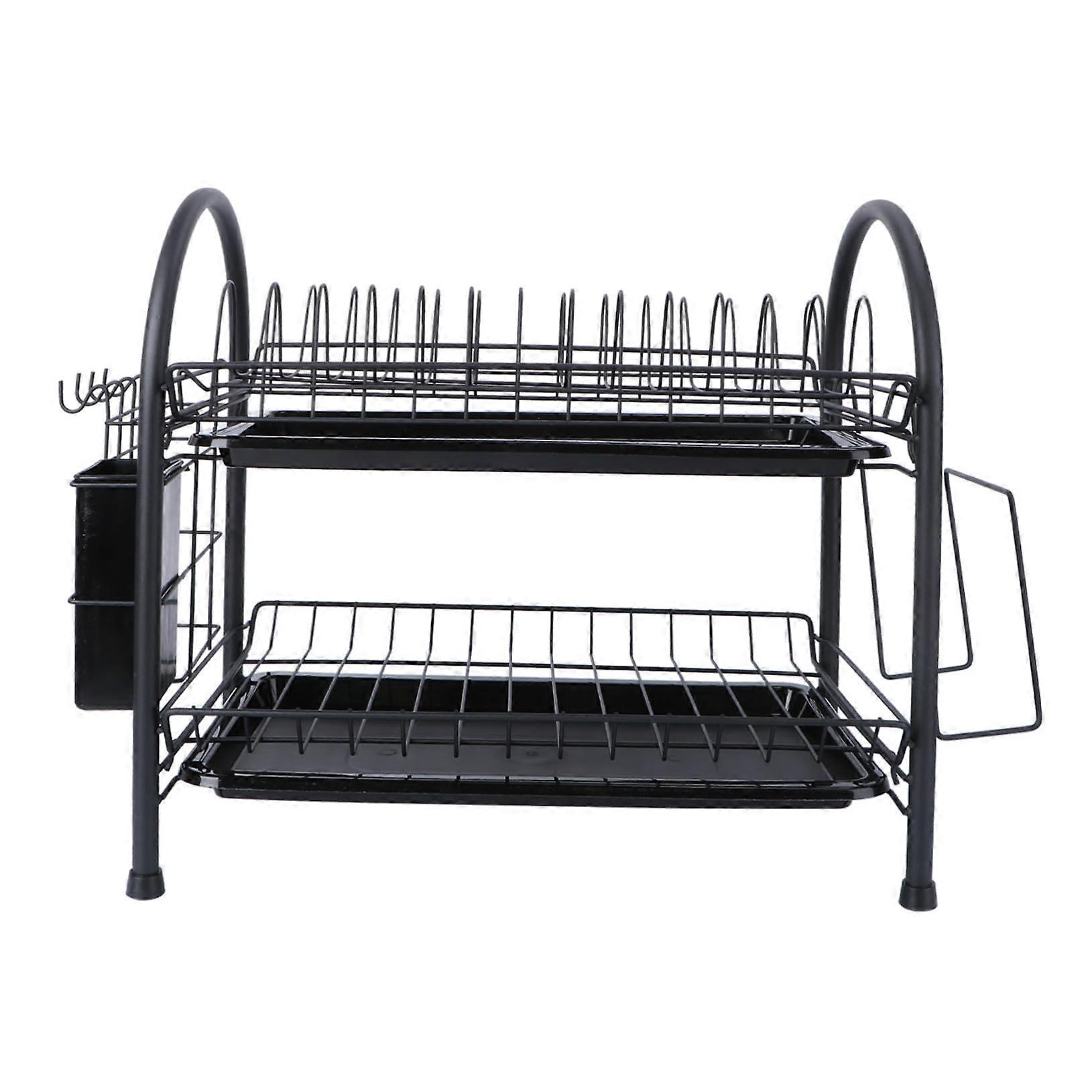 Kitchen Bowl Rack MultiLayer RustResistant Dish Drying Rack with Utensil Holder and Drip Tray