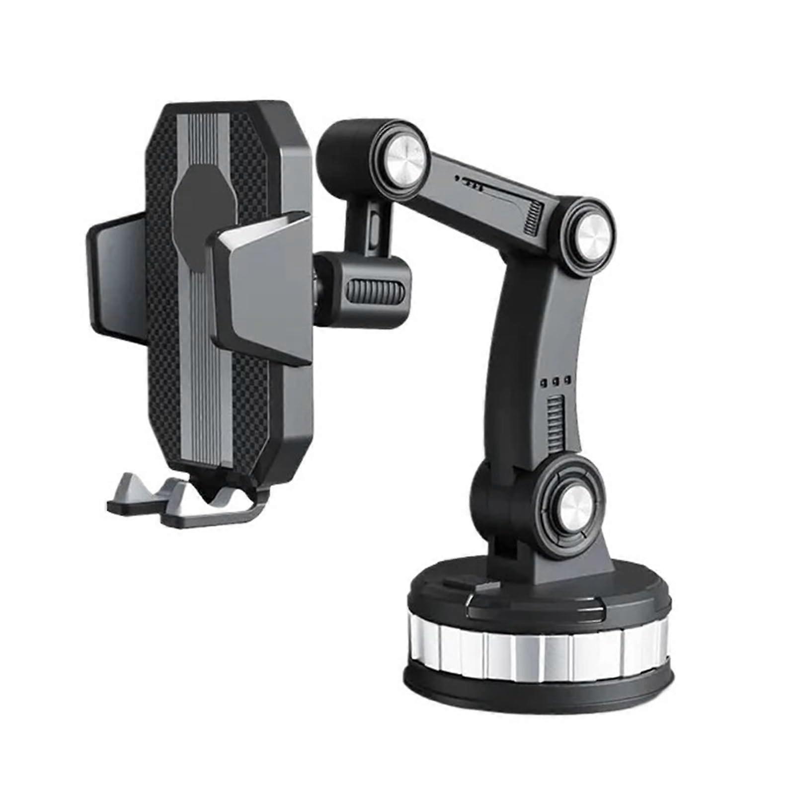 Universal 360° Rotatable Car Phone Holder Shockproof Adjustable Dashboard Mount for GPS Black