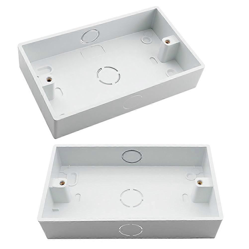 2Pcs 2 Gang Surface-Mounted Back Box 146 Type,Electrical Double Pattress Box for Wall-Mounted Light Switche Power Socket