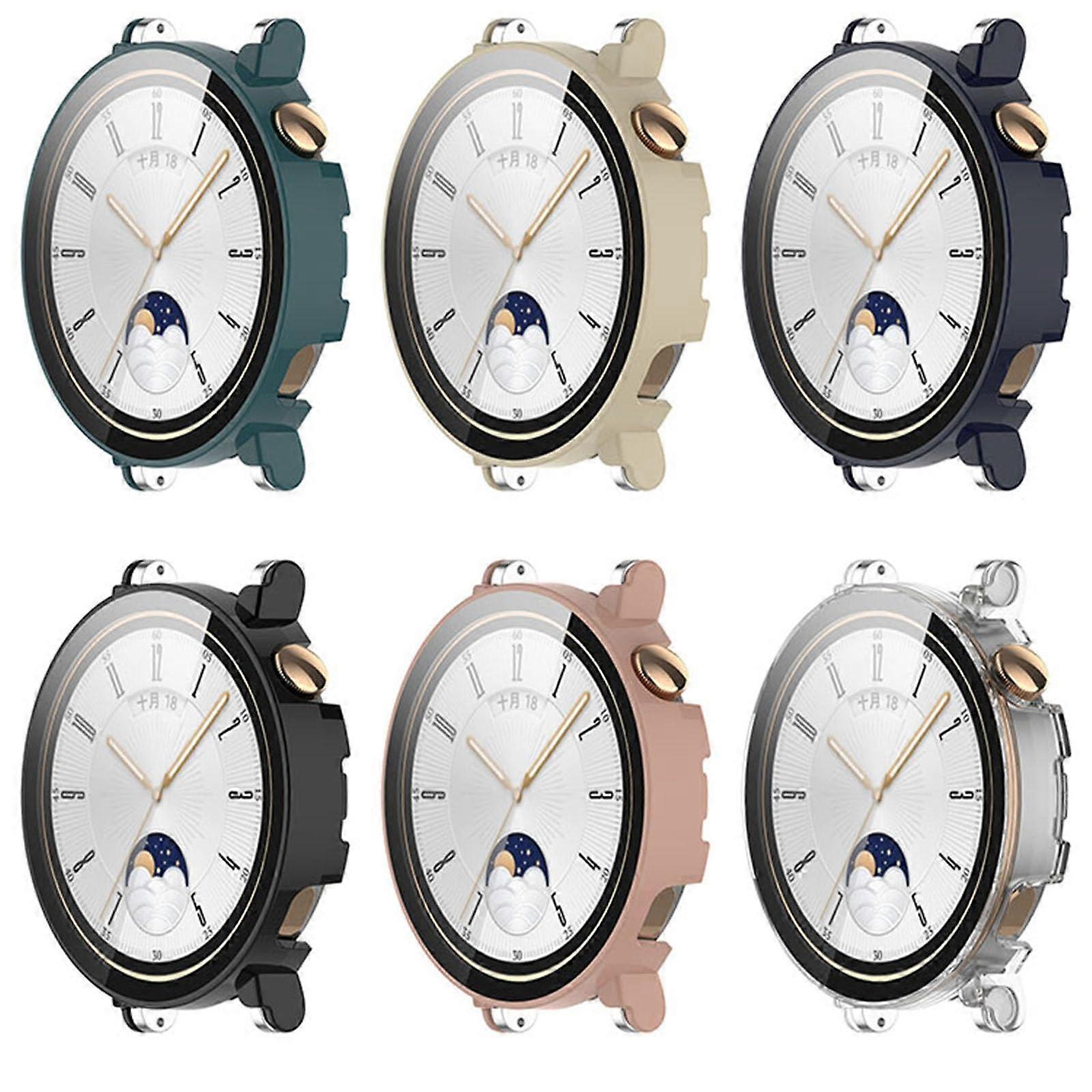 Case with Tempered Glass Screen Protector for Huawei Watch GT4 41mm, Full Coverage, 6 Pack