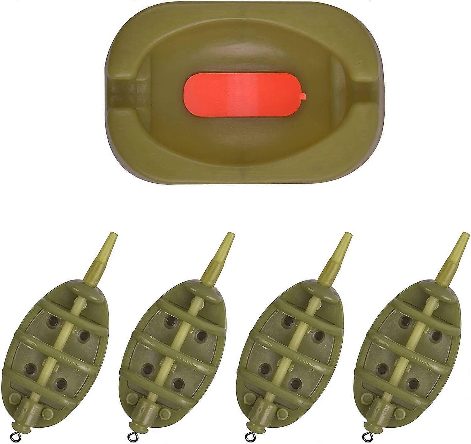 Carp Fishing Tackle Inline Method Feeder Set with Easy Release Mould, 15g60g, 4 Weights