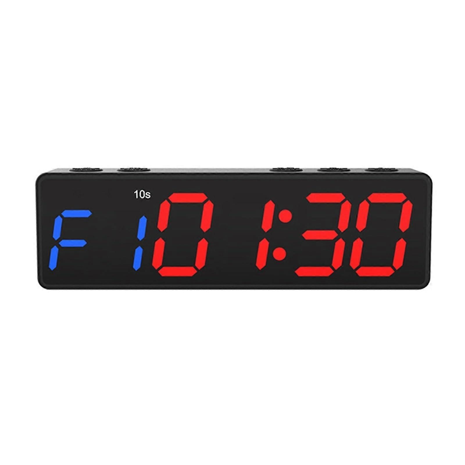 Gym Timer with Bright LED Display, Magnetic USB Rechargeable Interval Workout Clock with Alarm