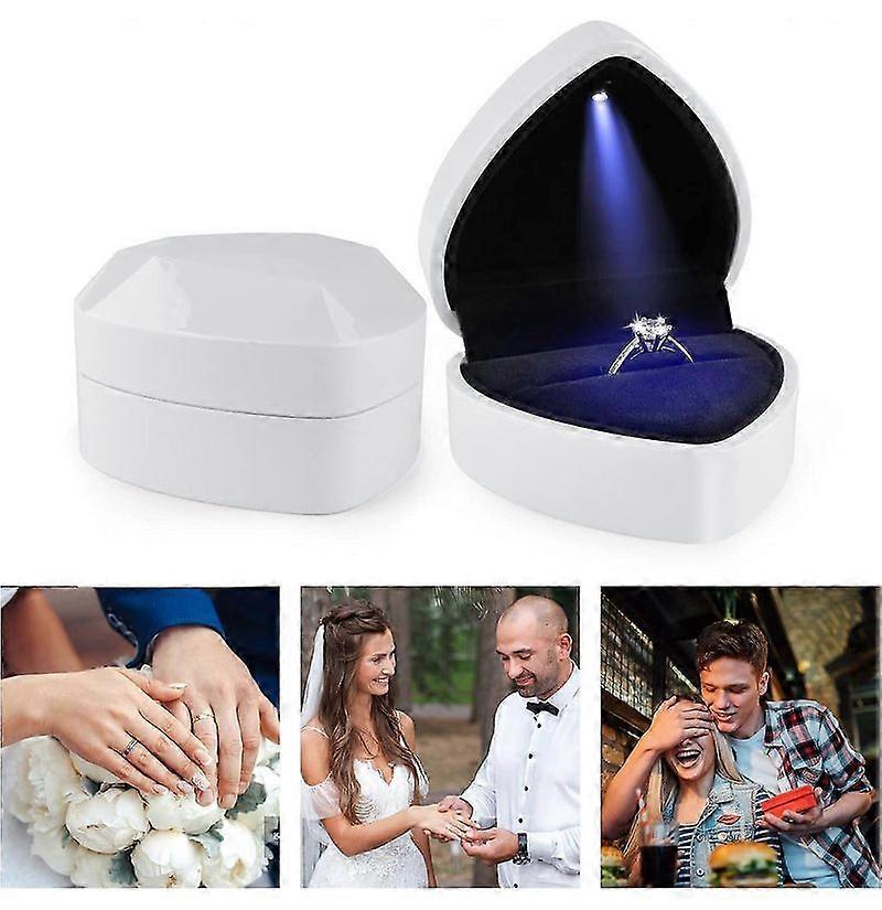 Ring Box With Led Light Gift Box Ring Case,For Proposal,Engagement,Wedding