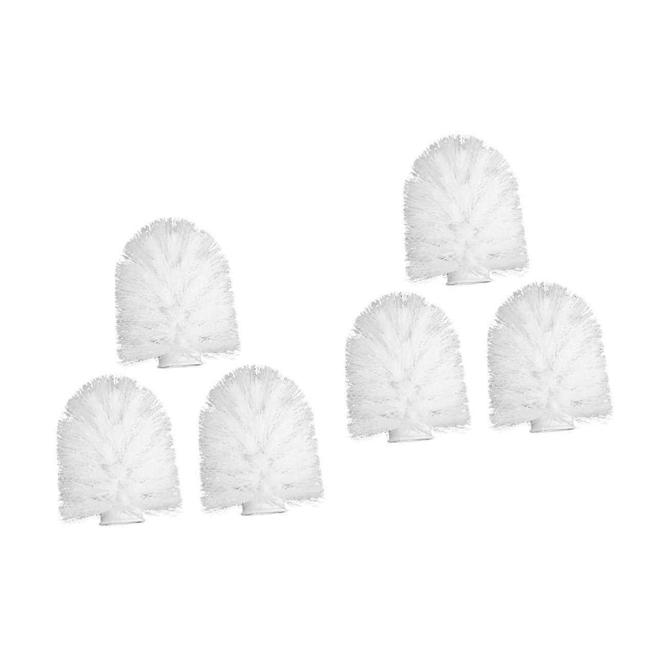 6pcs Plastic Toilet Brush Replacement Heads, Easy Install, Wide Compatibility, Durable Bristles