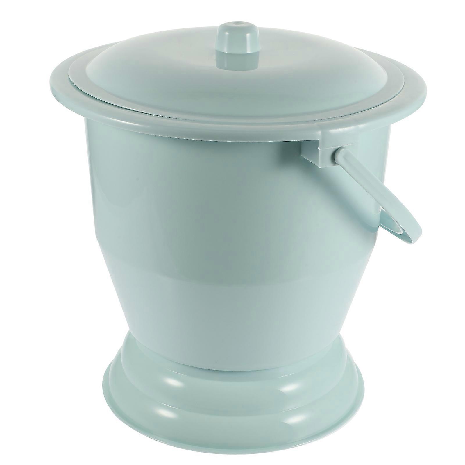 Plastic Spittoon Chamber Pot for Storage with Lid One Unit Sky-Blue