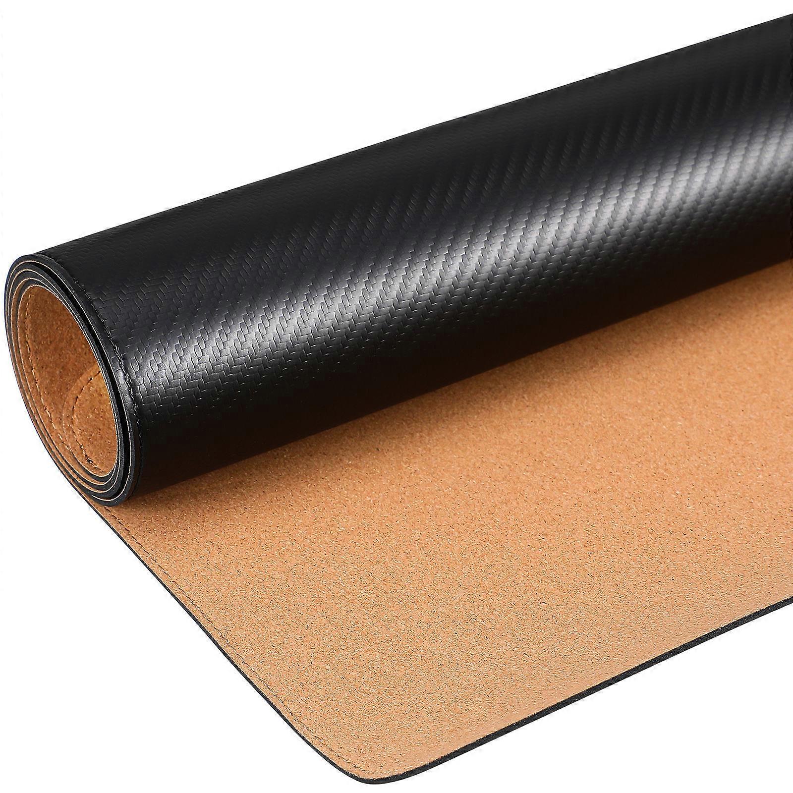 Non Slip Desk Protector Black PU Cork Material Desk Pad 2Pcs Set