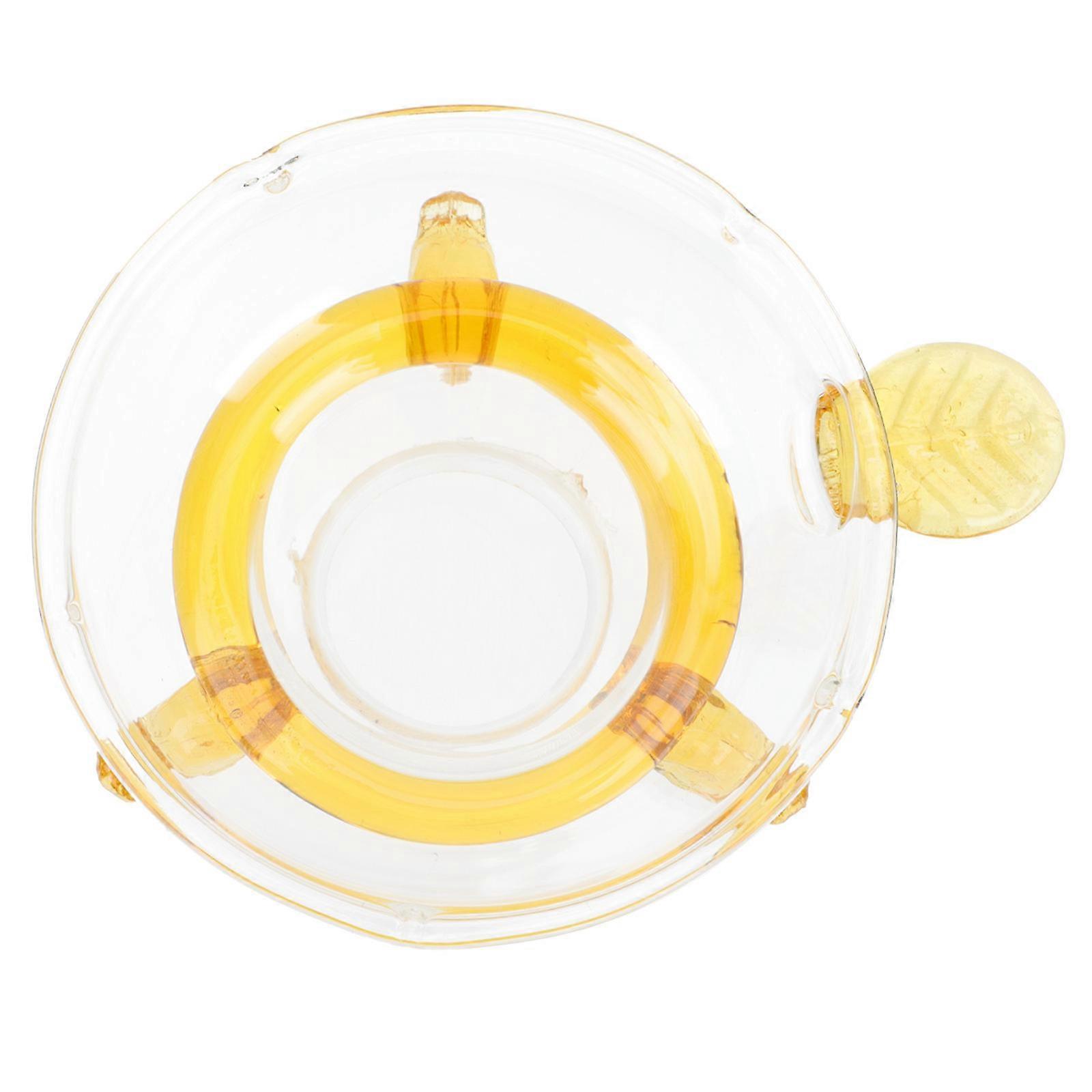 Glass Tea Filter Household Tea Strainer for Convenient Use with Yellow Handle