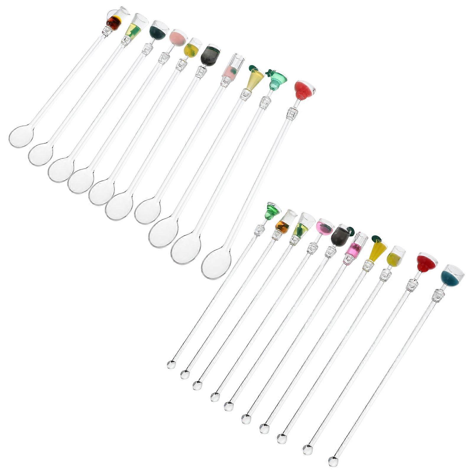 Assorted Color Acrylic Stirring Sticks for Mixing Drinks 20Pcs Set