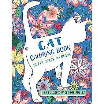 Libro para colorear de gato, botillas y frijoles: 35 dibujos para colorear para adultos