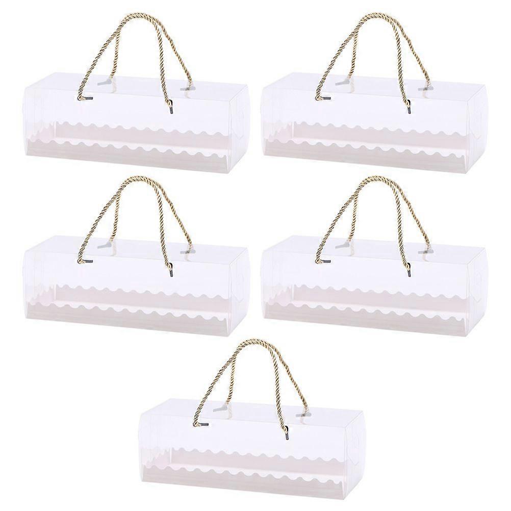 5Pcs Transparent Cookie Boxes Multi-function Cupcake Containers Convenient Dessert Boxes