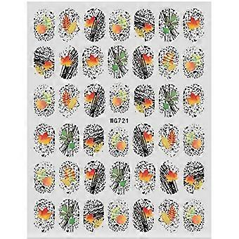 Autumn Maple Leaf Nail Art Stickers 3D Gold Fall Decals Seasonal SelfAdhesive Manicure
