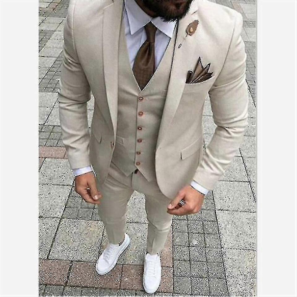 Mode Knappe Bruidegom Smoking Jas Vest Broek Set